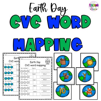 Preview of Earth Day Word Mapping and Graphing Center | CVC Words | SOR