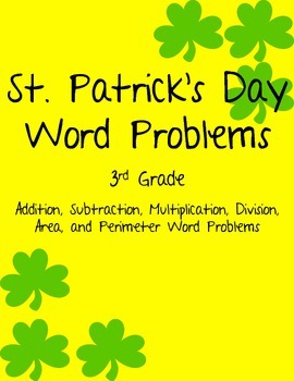 Preview of St. Patrick's Day Word Problems- 3rd Grade & 4th Grade