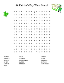 Preview of St. Patrick's Day Word Puzzles