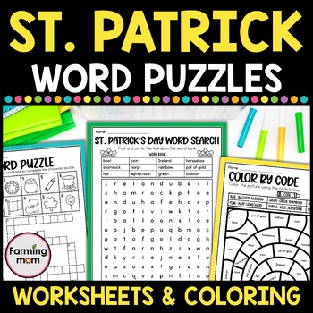 Preview of St Patricks Day Word Search and March Puzzle Activities