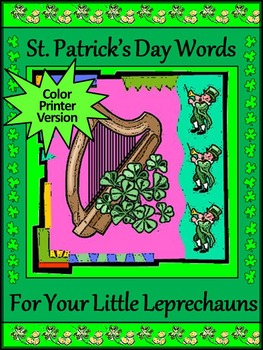 Preview of St. Patrick's Day Words Flash-card Set Activity Packet - Color Version