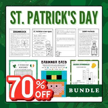 Preview of Ultimate St Patrick's Day Worksheet Growing Bundle: Reading C, Puzzles and More!