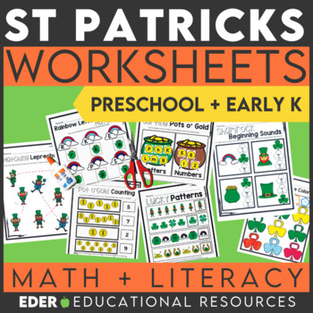 Preview of St Patricks Day Worksheets for Preschool | PreK Kindergarten Activities