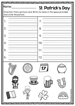 St Patricks Day Write the Room | St Patricks Day Coloring | St Patricks ...