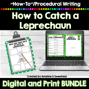 Preview of St Patricks Day Writing Digital and Print Bundle | How to Catch a Leprechaun