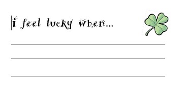 Preview of St. Patrick's Day Writing "I Feel Lucky When..."
