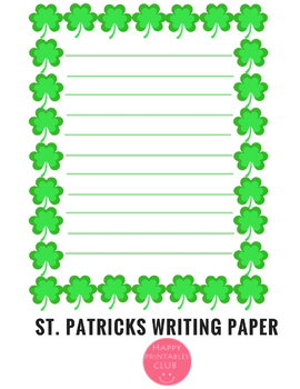 Preview of 42 St. Patricks Day Writing Paper Template- St Patricks Day Writing Paper