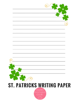 Preview of 54 St. Patricks Day Writing Paper Stationary for Classroom