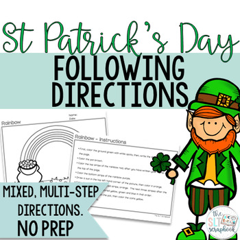 Preview of St Patrick's Day Following Directions Coloring Pack- Mixed directions