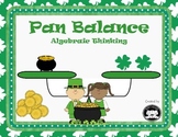 St. Patrick's Day themed Pan Balance Algebraic Equations