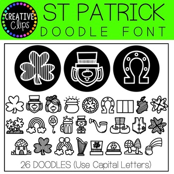 Preview of St Patricks Doodle FONT {Creative Clips Clipart}