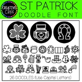St Patricks Doodle FONT {Creative Clips Clipart}