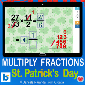 Preview of St Patricks Fractions Multiplication Boom ™ Cards