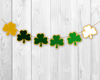 Preview of St Patricks Garland, St Patricks Day Decorations, Shamrock Garland,