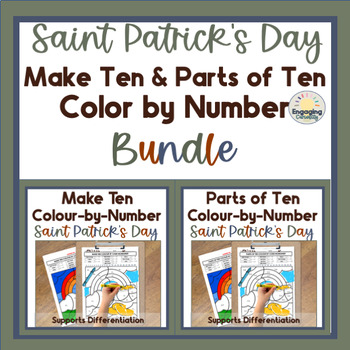 Preview of St Patricks Make 10 & Parts of 10 Addition & Subtraction Within 10 Color-by-Code