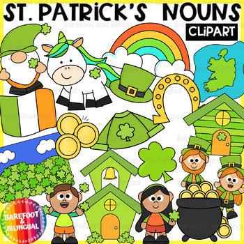 Preview of St Patricks Nouns Clipart | Grammar St Patricks Day Clip Art
