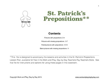 Preview of St. Patrick's Preposition Booklets