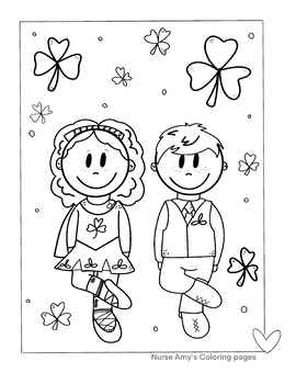 Preview of St Patricks day Coloring page (Irish Dancers)