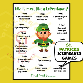 Preview of St Patricks day Leprechaun questionnaire posters morning work activities primary