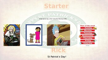 Preview of St Patricks day Lesson with multiple fun activities and display.