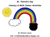 St. Patrick's day literacy and math center activities