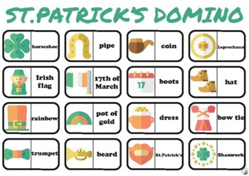 Preview of St Patricks domino matching game