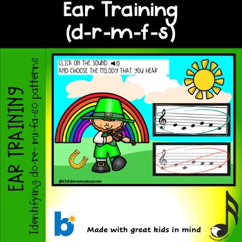 Preview of St Patrik  Ear training Do-Re-Mi-Fa-So  Digital  Task Cards in Boom Cards™