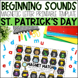 St. Patty's Day Beginning Sounds Activity Magnetic Letter 