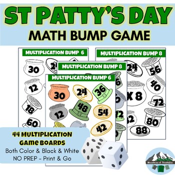 Preview of St Patty's Day Math bump game - Multiplication Fact 2-12