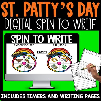 Preview of St. Patty's Day Writing Center - Build a Story with Digital Spinners