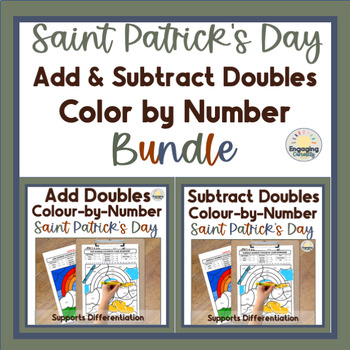 Preview of St Patty’s Doubles Addition & Subtraction Within 20 Color-by-Code Math Coloring