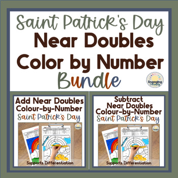 Preview of St Patty’s Near Double Addition & Subtraction Within 20 Color-by-Code Math Sheet