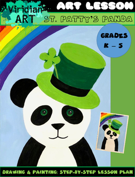 Preview of St. Patrick's Panda Art Lesson - St. Patty's Day Activity