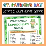 St Pattys Day Classroom Games - What's Your Leprechaun Nam