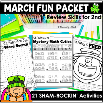 Preview of St. Patrick's Day Fun Packet 2nd Grade Early Finishers Word Search & Crosswords