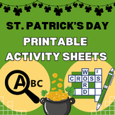 St Pattys Day Puzzles Word Search, Crossword, and Riddles 