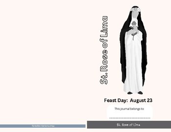 Preview of St. Rose of Lima Adoration Journal Coloring Booklet for Catholic youth