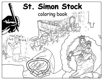 Preview of St. Simon Stock Coloring Pages - Catholic History