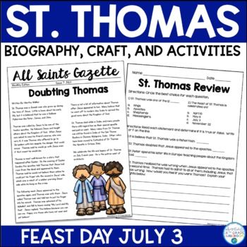 Preview of St. Thomas Biography & Activities