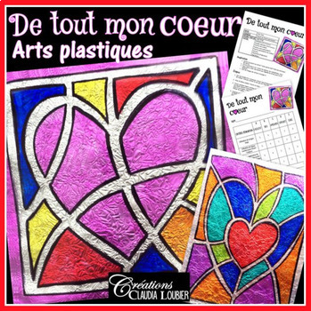 Preview of St-Valentin : De tout mon coeur : Vitrail arts plastiques