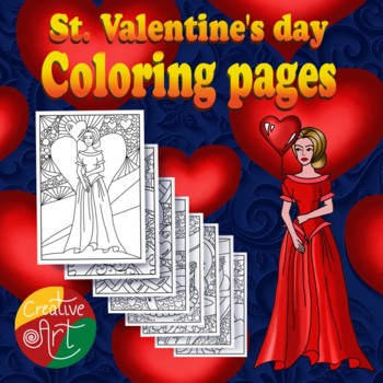 Preview of St. Valentine Coloring Pages (Valentine Coloring Book)