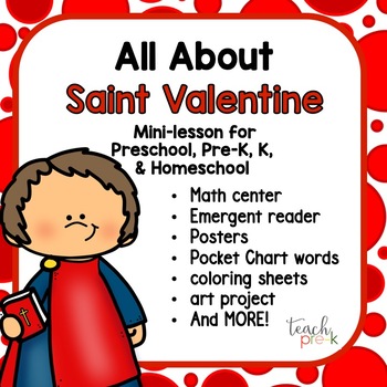 Preview of St. Valentine Minilesson for Preschool, PreK, K, & Homeschool