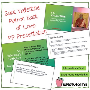 Preview of St. Valentine - Patron Saint of Love PowerPoint Presentation (Valentine's Day)