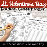 St. Valentine's Day Reading Comprehension | Multiple Choic