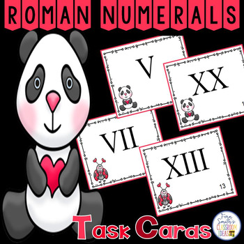 Preview of Valentine's Day Roman Numerals Task Cards