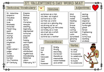 Preview of St Valentine's Day Word Mat
