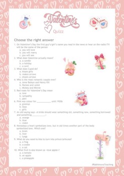 Preview of St. Valentine's Quiz