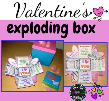 Preview of St Valentine's day Exploding Box craft card fun present