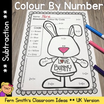 Preview of St. Valentine's Day Colour By Number Addition UK Version