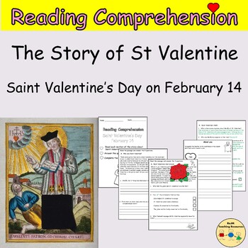 Preview of Reading Comprehension Passages and Questions Valentines St Valentine